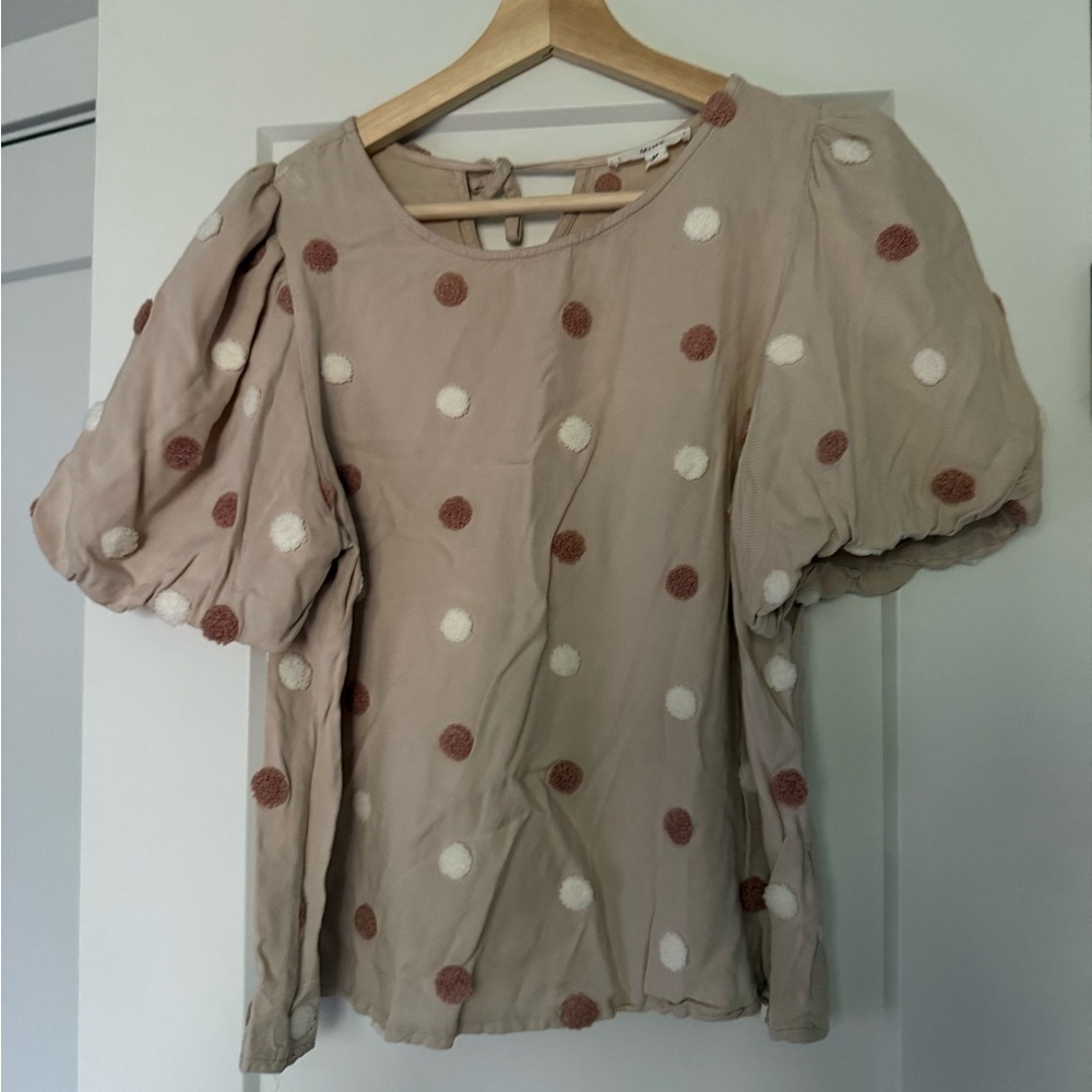 Mine (Anthro) pink Puff Sleeve Blouse